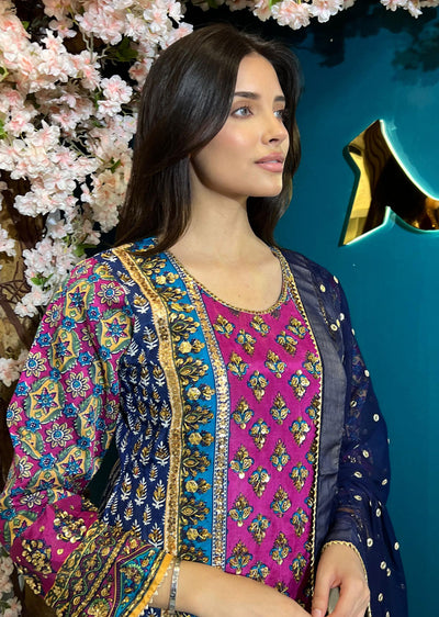 SSMR801 Bandani Sehrish B Mirror Work Suit - Memsaab Online