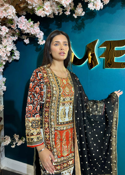 SSMR805 Bandani Sehrish B Mirror Work Suit - Memsaab Online