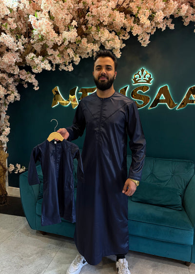 ASD01 Mens/Boys Navy Omani Thobe - Memsaab Online