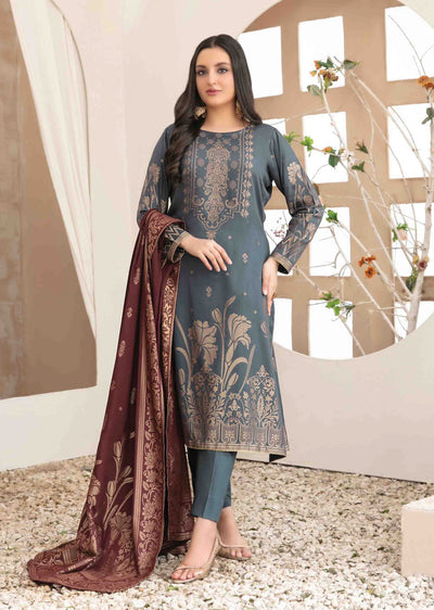 D-3880 - Unstitched - Umnia Staple Broochia Banarsi Suit 2024 - Memsaab Online