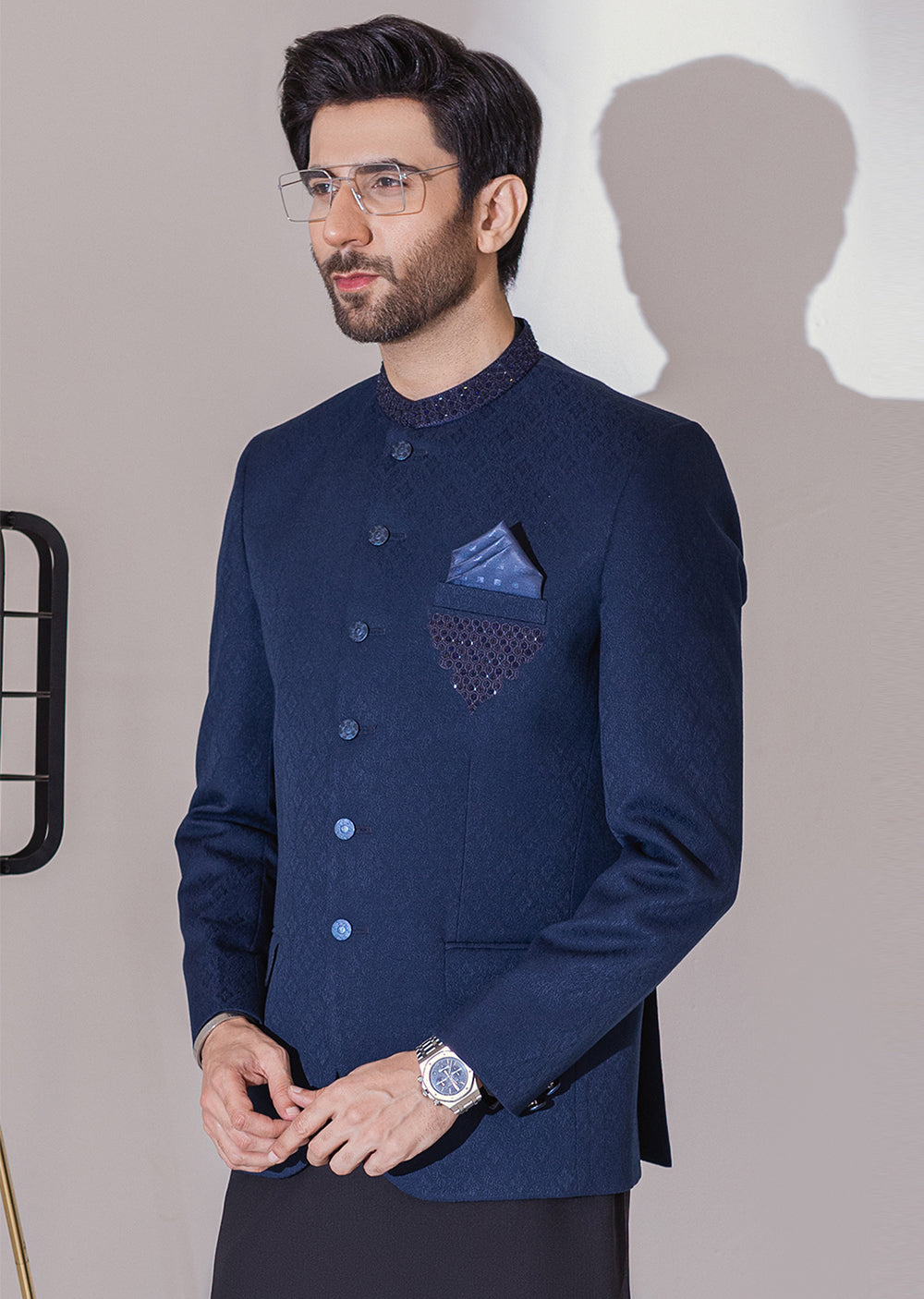 PC-380 - Blue - Mens Fancy Prince Coat - Memsaab Online