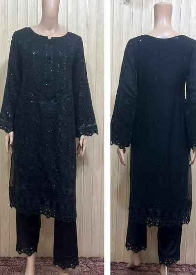 PS0817 Readymade White Chiffon Suit - Memsaab Online