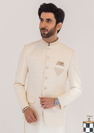 PC-381 - Cream - Mens Fancy Prince Coat - Memsaab Online