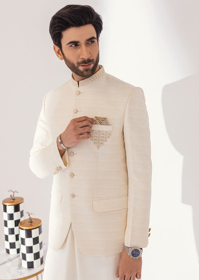 PC-381 - Cream - Mens Fancy Prince Coat - Memsaab Online