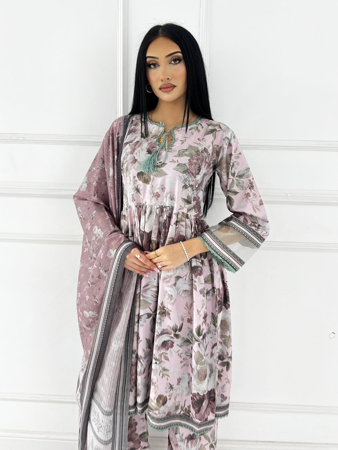 BUT-129- Readymade linen Printed suit 2025 - Memsaab Online