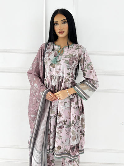BUT-129- Readymade linen Printed suit 2025 - Memsaab Online