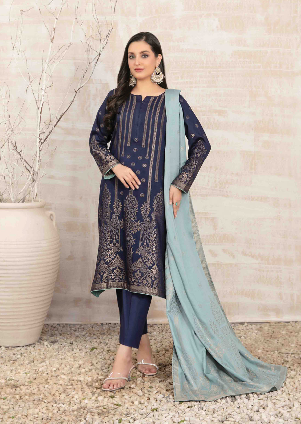 D-3882 - Unstitched - Umnia Staple Broochia Banarsi Suit 2024 - Memsaab Online