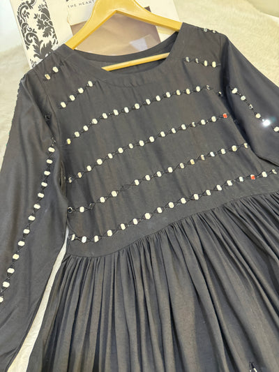 HK129 - Black - Readymade Linen Outfit - Memsaab Online
