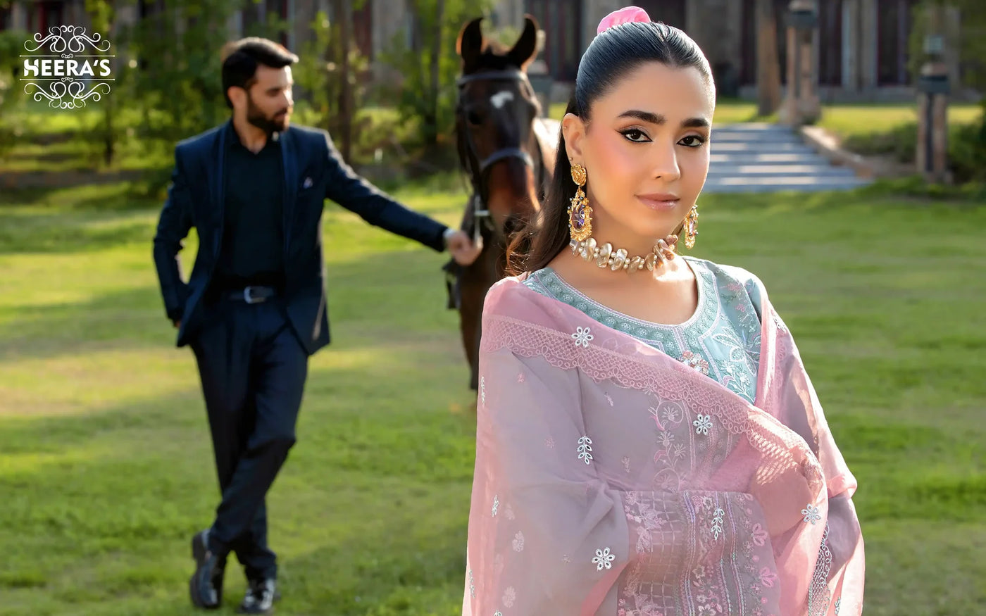 HSS-328 - Readymade Heeras Suit - Memsaab Online