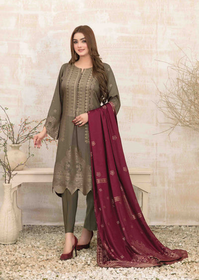 D-3884 - Unstitched - Umnia Staple Broochia Banarsi Suit 2024 - Memsaab Online