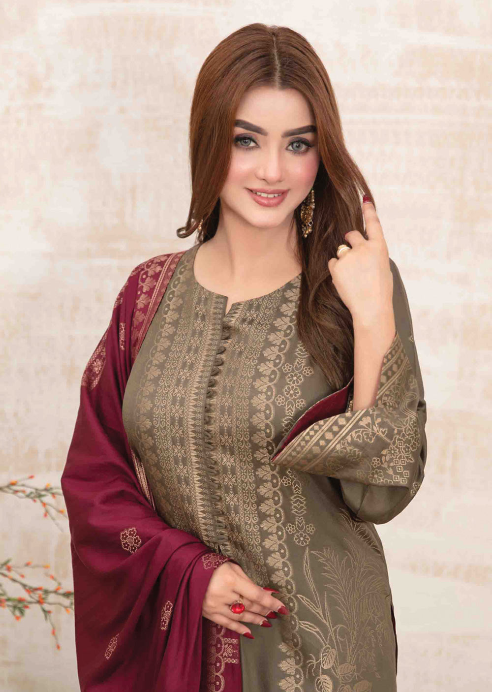 D-3884-R - Readymade - Umnia Staple Broochia Banarsi Suit 2024 - Memsaab Online