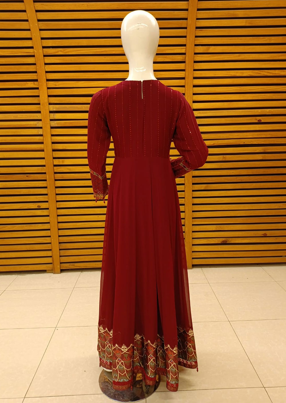 AL-3885 Readymade Maroon Ally's Dress - Memsaab Online