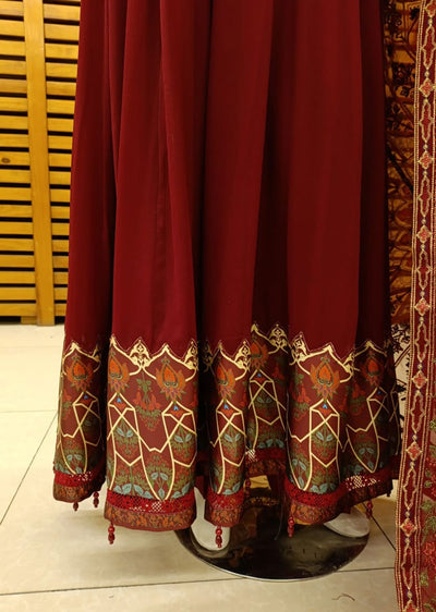 AL-3885 Readymade Maroon Ally's Dress - Memsaab Online