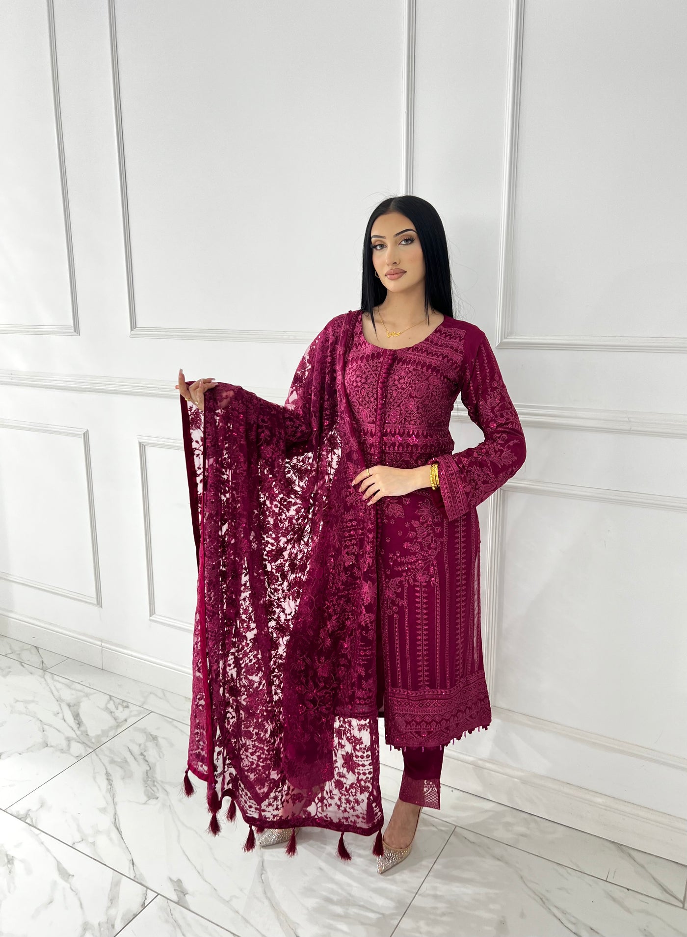 PS1664 Readymade Chiffon Suit - Memsaab Online