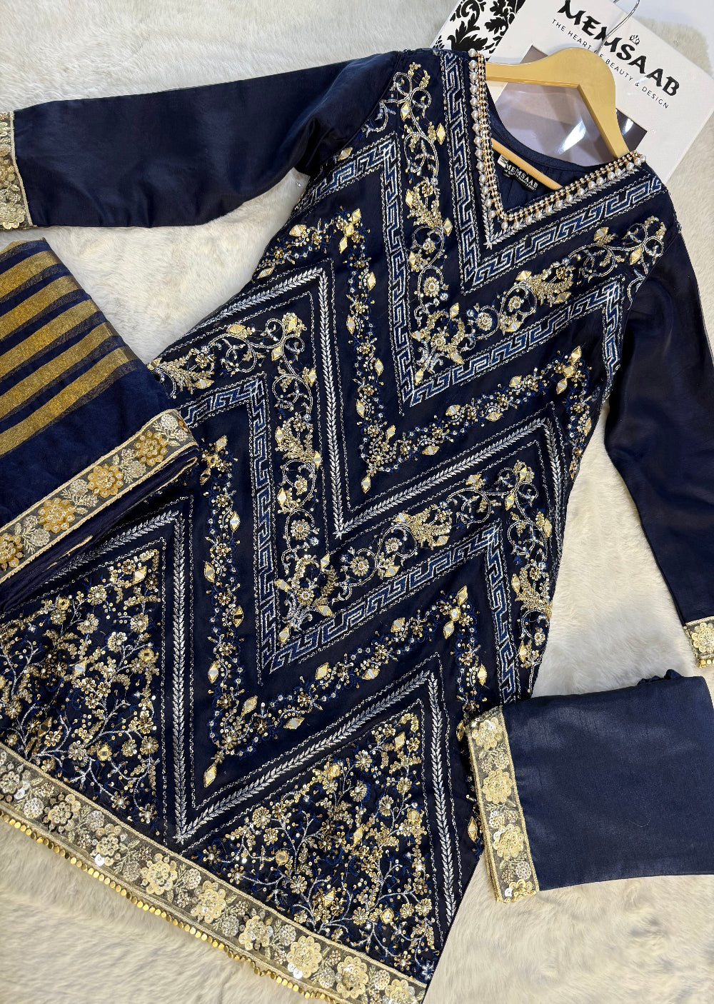 SRB109 - Meherma - Readymade Navy Suit - Memsaab Online