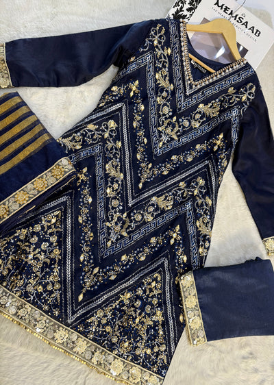 SRB109 - Meherma - Readymade Navy Suit - Memsaab Online