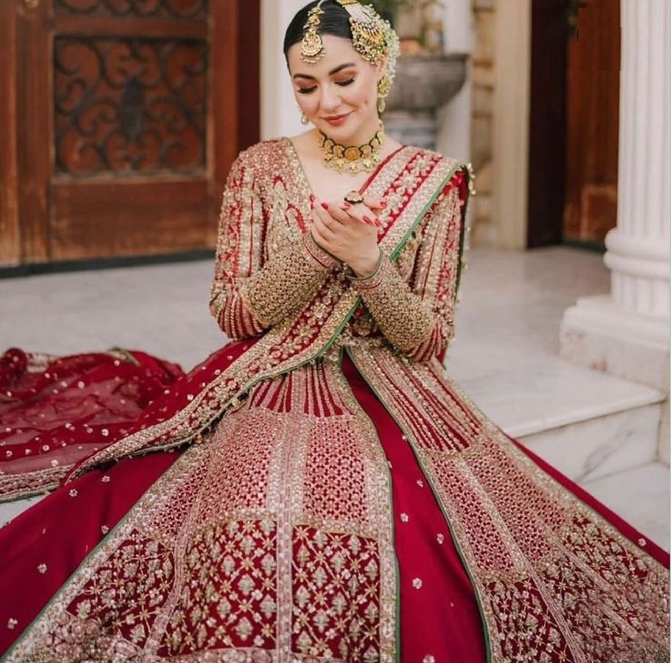 HUSSAIN03- Unstitched organza Inspired Outfit - Memsaab Online
