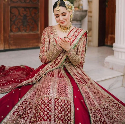 HUSSAIN03- Unstitched organza Inspired Outfit - Memsaab Online