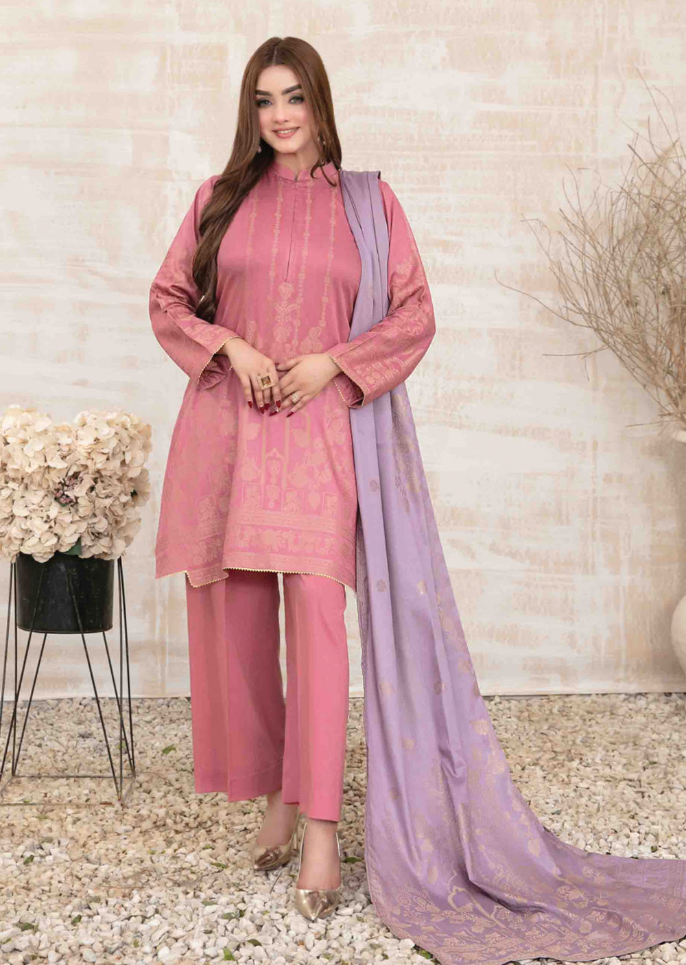 D-3887-R - Readymade - Umnia Staple Broochia Banarsi Suit 2024 - Memsaab Online