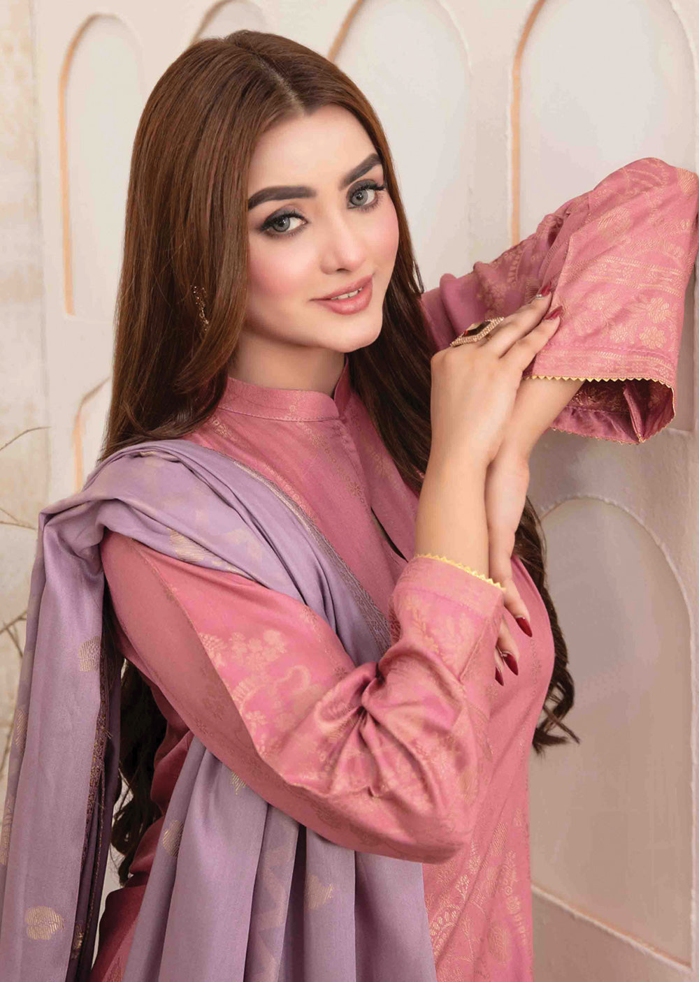 D-3887 - Unstitched - Umnia Staple Broochia Banarsi Suit 2024 - Memsaab Online