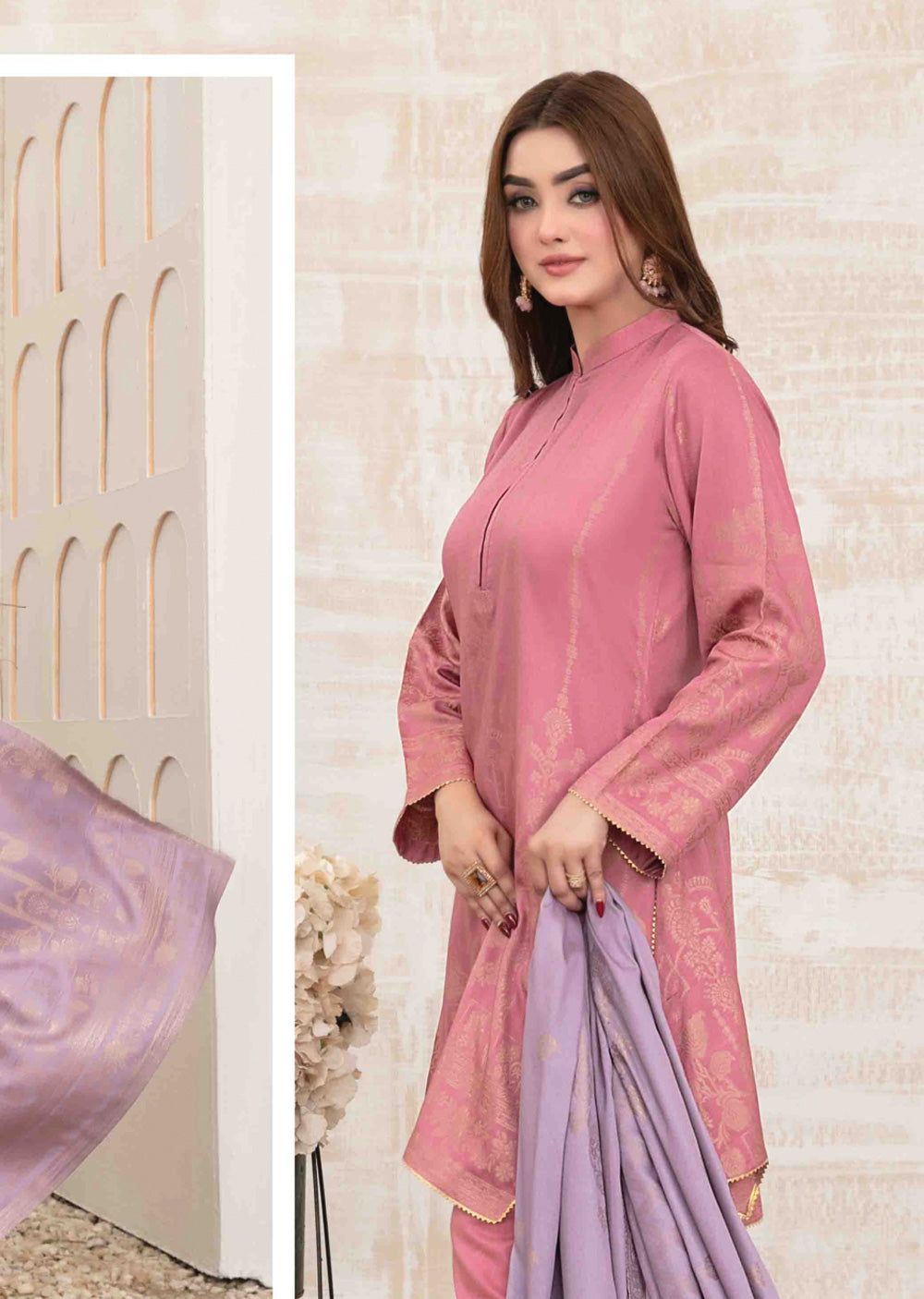 D-3887-R - Readymade - Umnia Staple Broochia Banarsi Suit 2024 - Memsaab Online