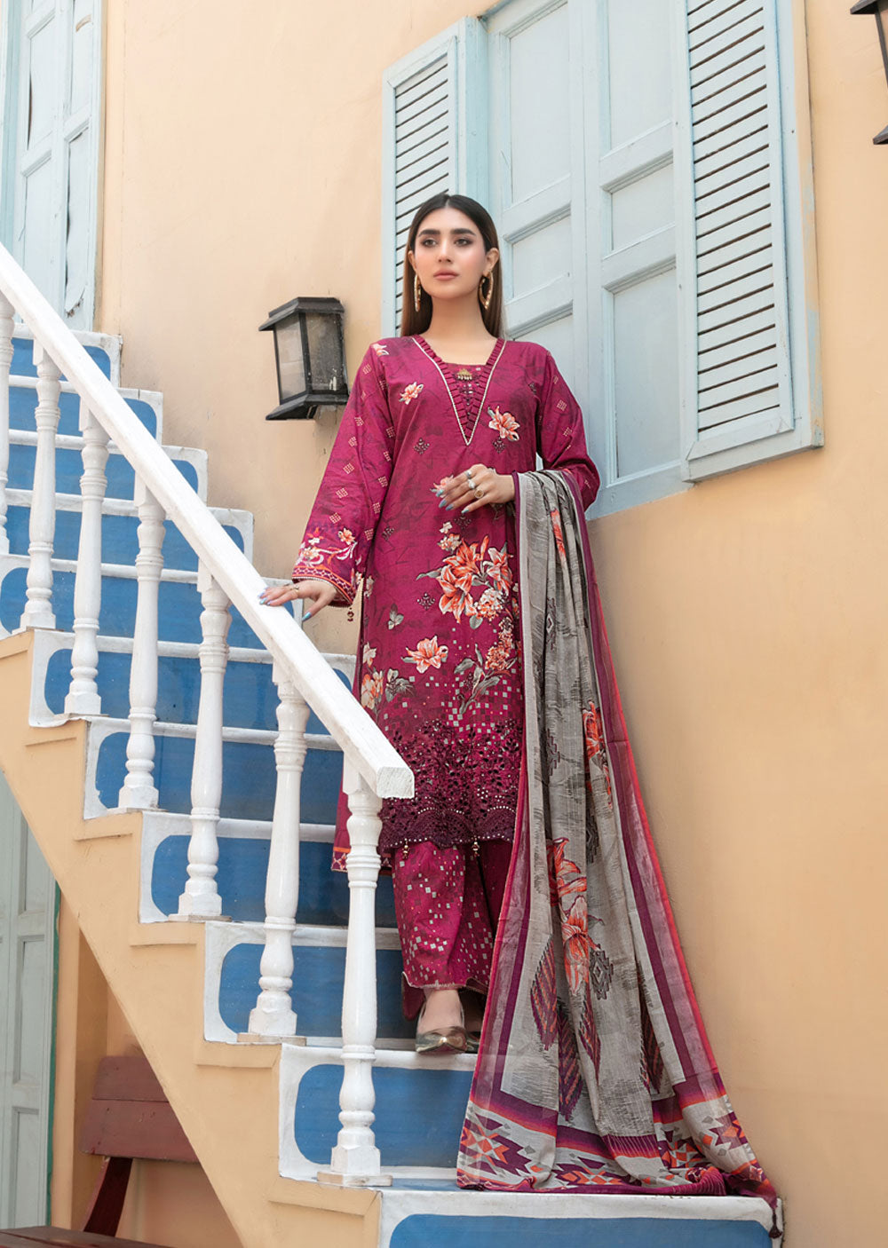 D-8839 - Unstitched - Dastak Collection by Tawakkal 2023 - Memsaab Online