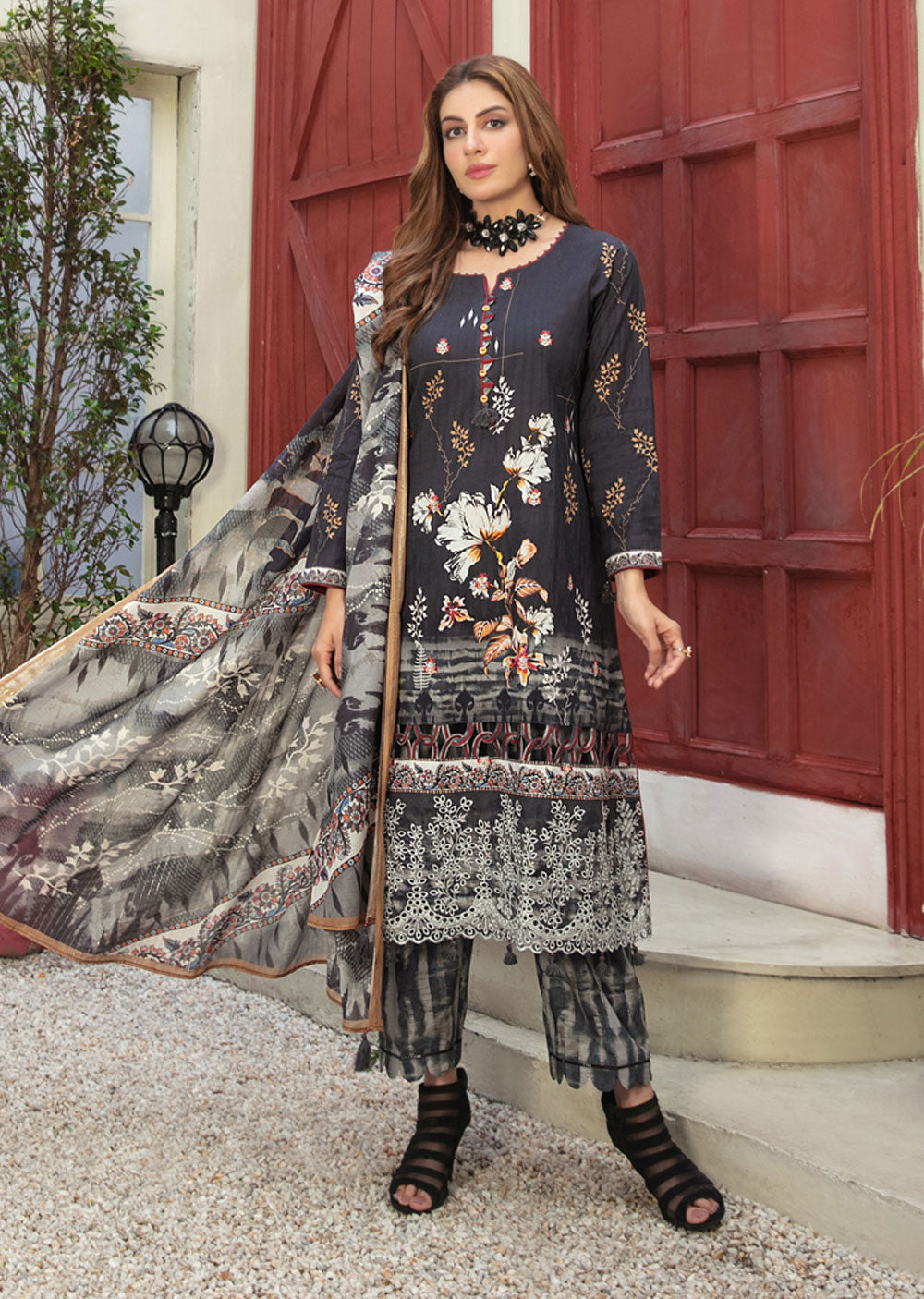 D-8840 - Unstitched - Dastak Collection by Tawakkal 2023 - Memsaab Online