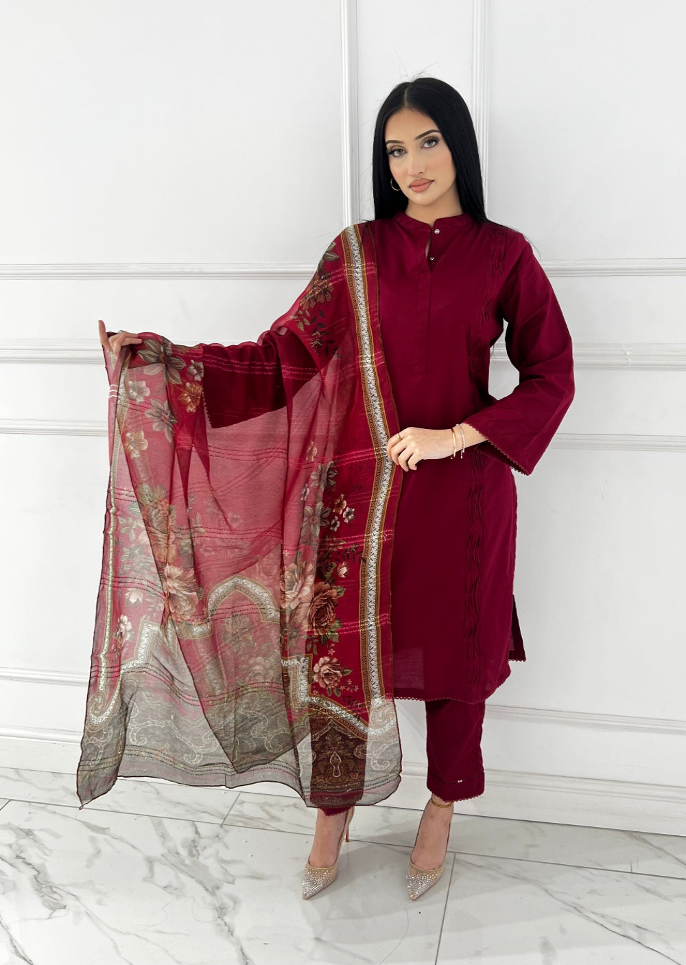 MSBMT-38 -Gulnoor- Readymade Outfit - 3 Piece Suit 2025 - Memsaab Online