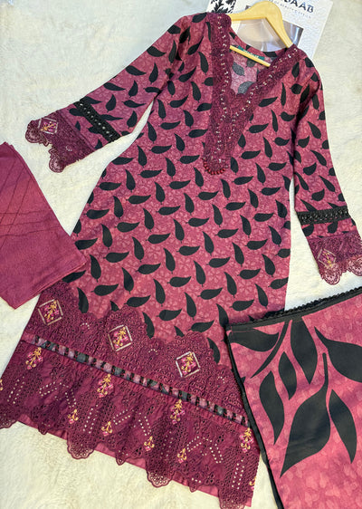 MDNA-23 - Readymade Embroidered Dhanak Outfit - Memsaab Online