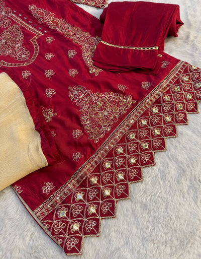 HRS155 - Heeras Readymade Viscose Suit - Memsaab Online