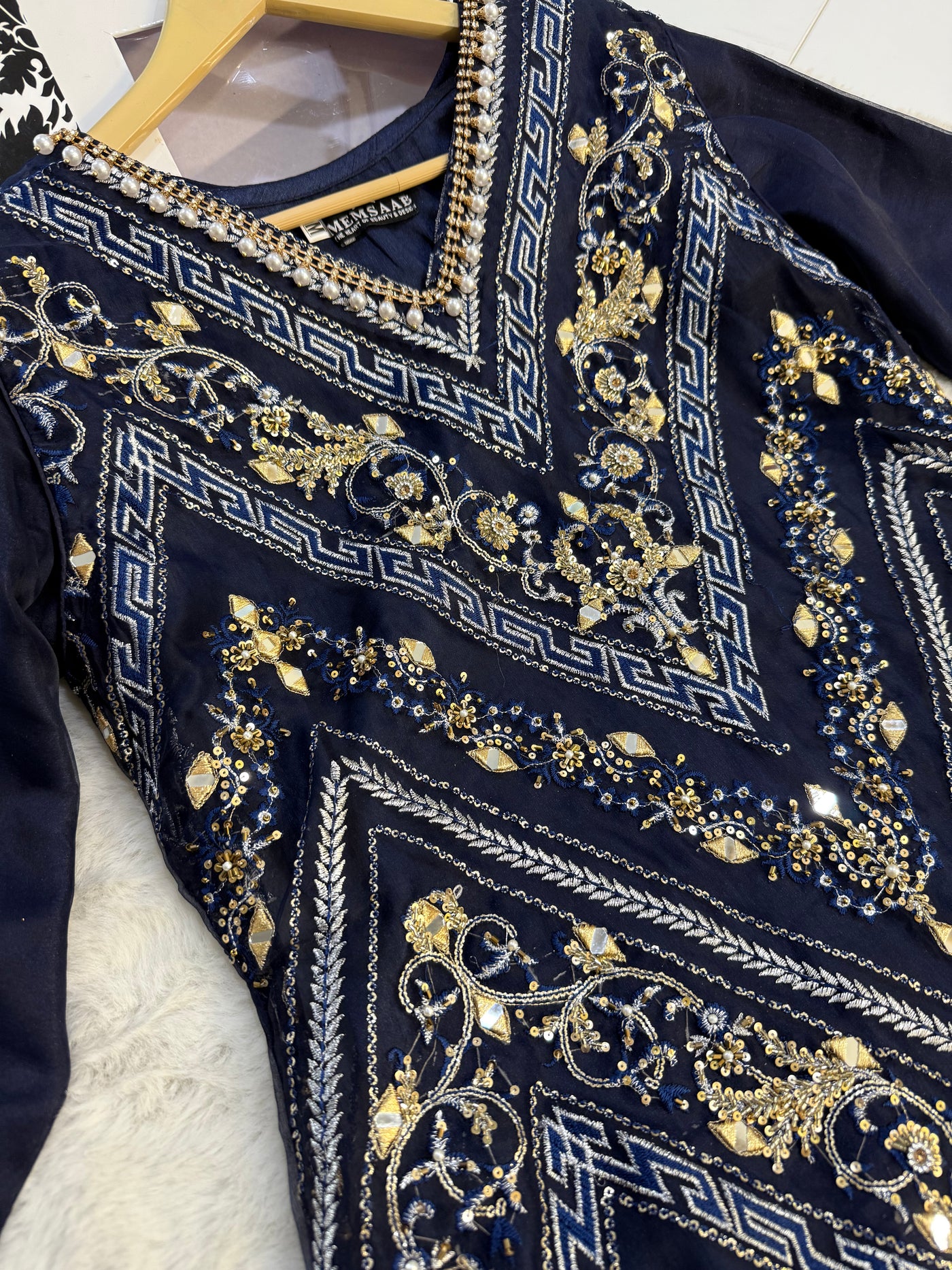 SRB109 - Meherma - Readymade Navy Suit - Memsaab Online