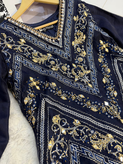 SRB109 - Meherma - Readymade Navy Suit - Memsaab Online