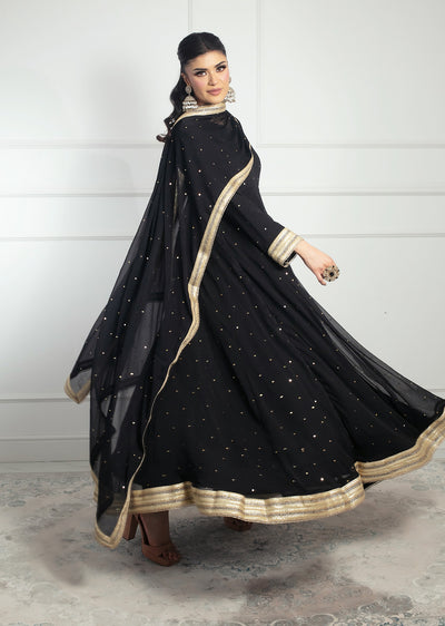 SRB1217 - Silk - Black- Sehrish.B Designer - Memsaab Online