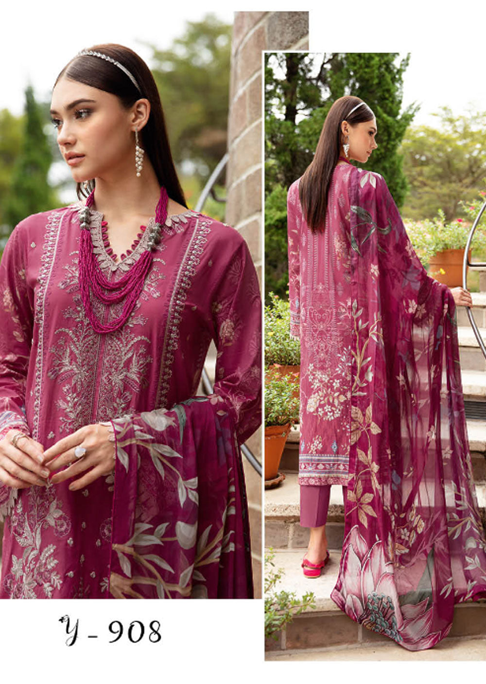 Y-908-R - Readymade - Riwayat by Ramsha Luxury Lawn Vol 09 - Memsaab Online