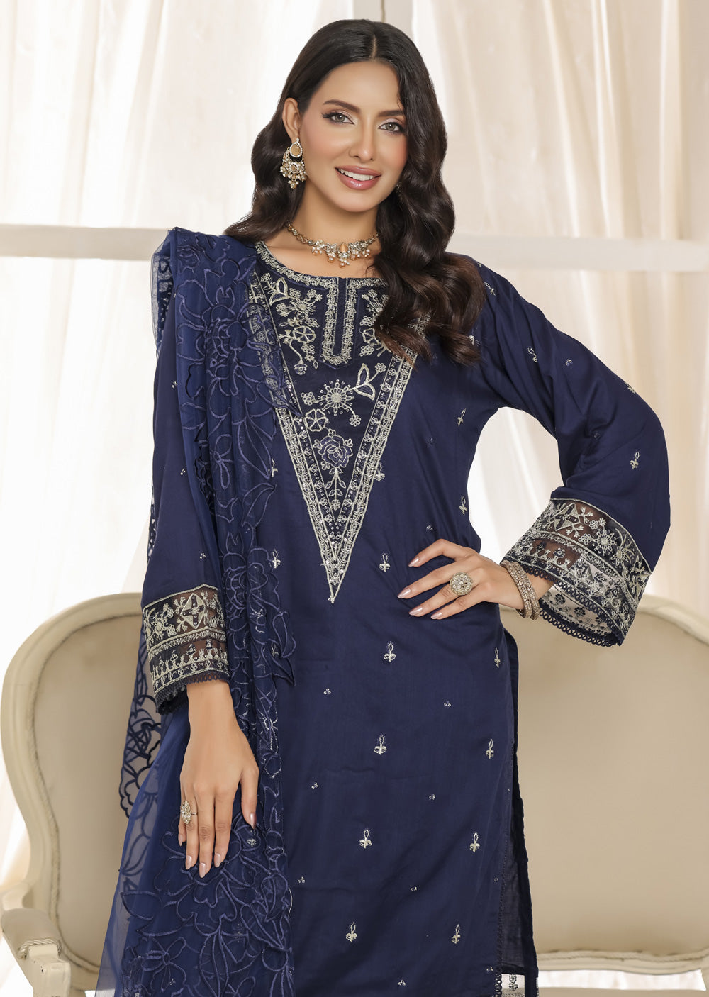 ATR-1167- Readymade Sehrish B Lux Cotton - Memsaab Online