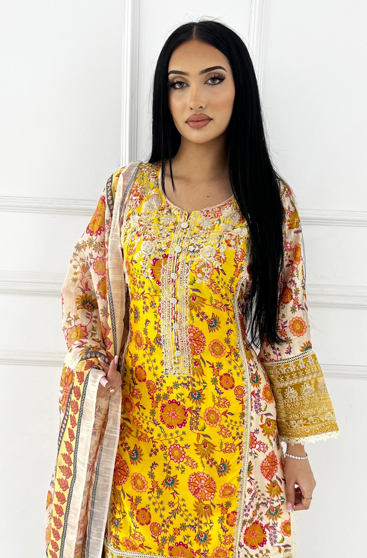BPH-202 - Readymade Yellow Viscose Suit - Memsaab Online