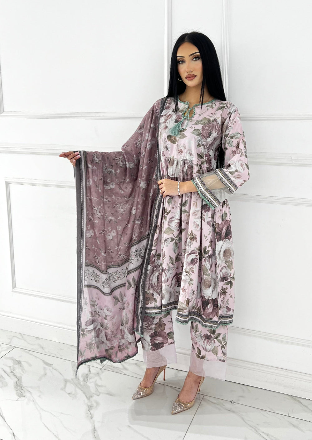 BUT-129- Readymade linen Printed suit 2025 - Memsaab Online