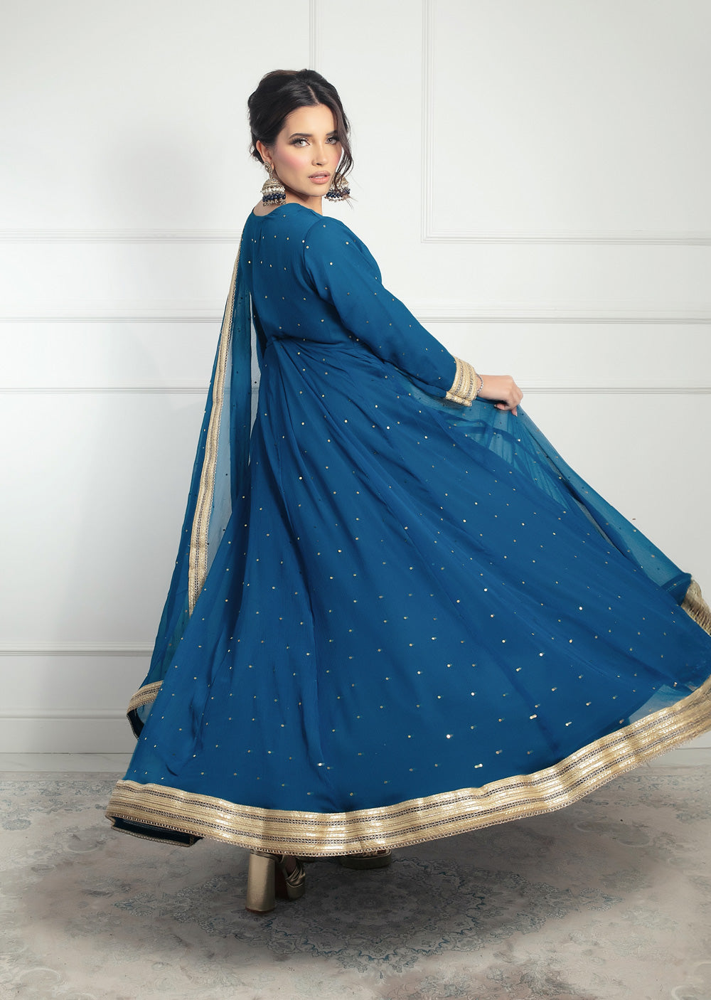 SRB1301 - Nayaab - Teal - Sehrish.B Designer - Memsaab Online