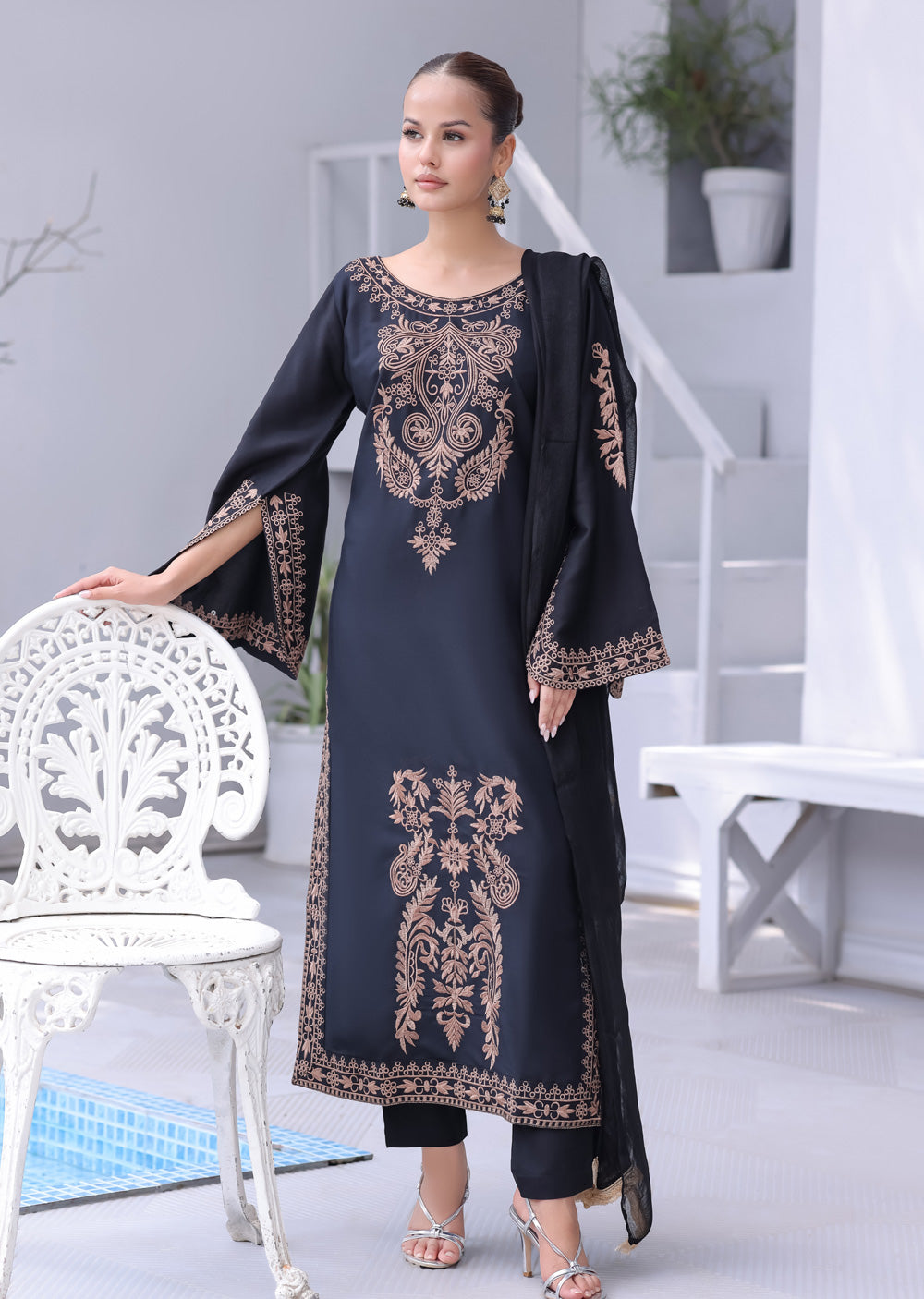 HK331 - Readymade Linen Outfit 2025 - Memsaab Online