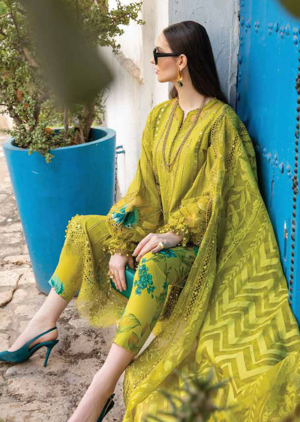 MSB-2408-A - Unstitched - Maria B Lawn Collection 2024 - Memsaab Online