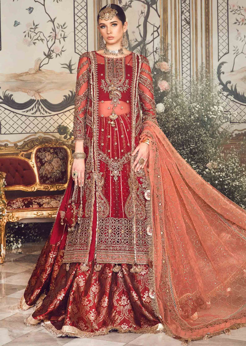 EMD-2708 - Unstitched - Maria B Embroidered Winter Collection 2023 - Memsaab Online