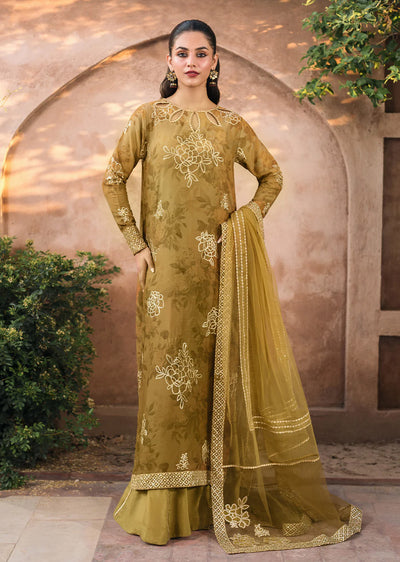 IZKN-08 - Mustard Readymade - Bandhani Chiffon Collection by Iznik 2025 - Memsaab Online