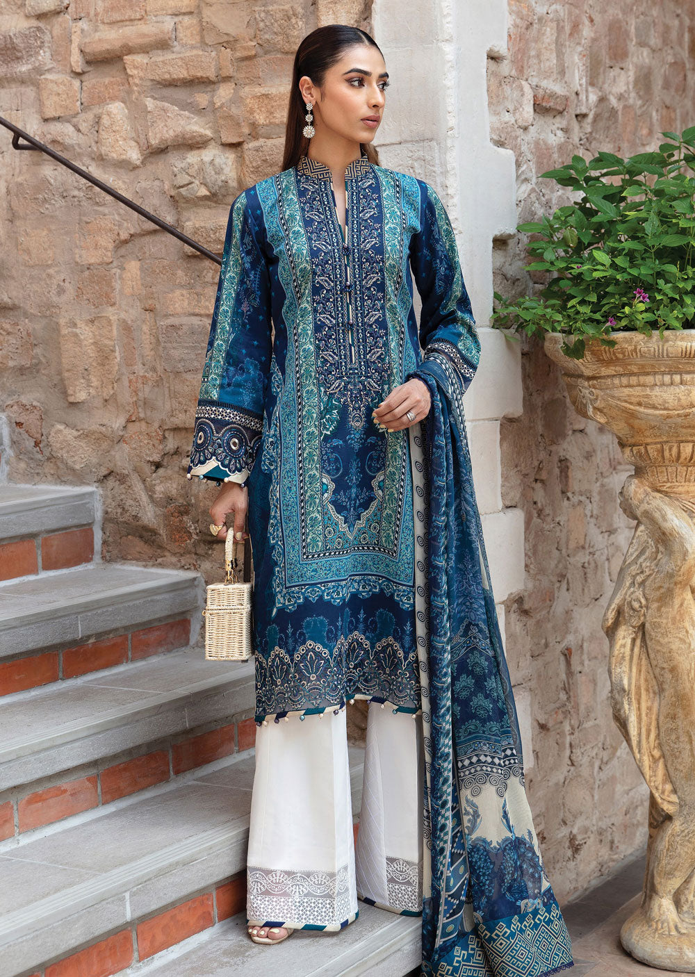 GL24V-08 - Azur - Readymade -Springtime Ballet by Gulaal Lawn 2024 - Memsaab Online