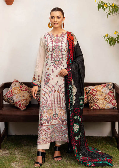 L-1208 - Unstitched - Ramsha Mashaal Luxury Lawn Vol 12 2024 - Memsaab Online