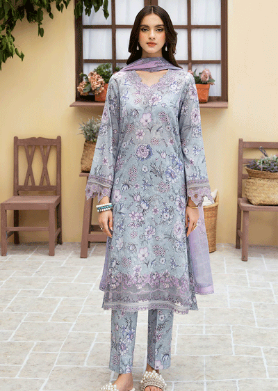 N-508 - Unstitched - Ramsha Rangrez Lawn Collection Vol 5 2024 - Memsaab Online