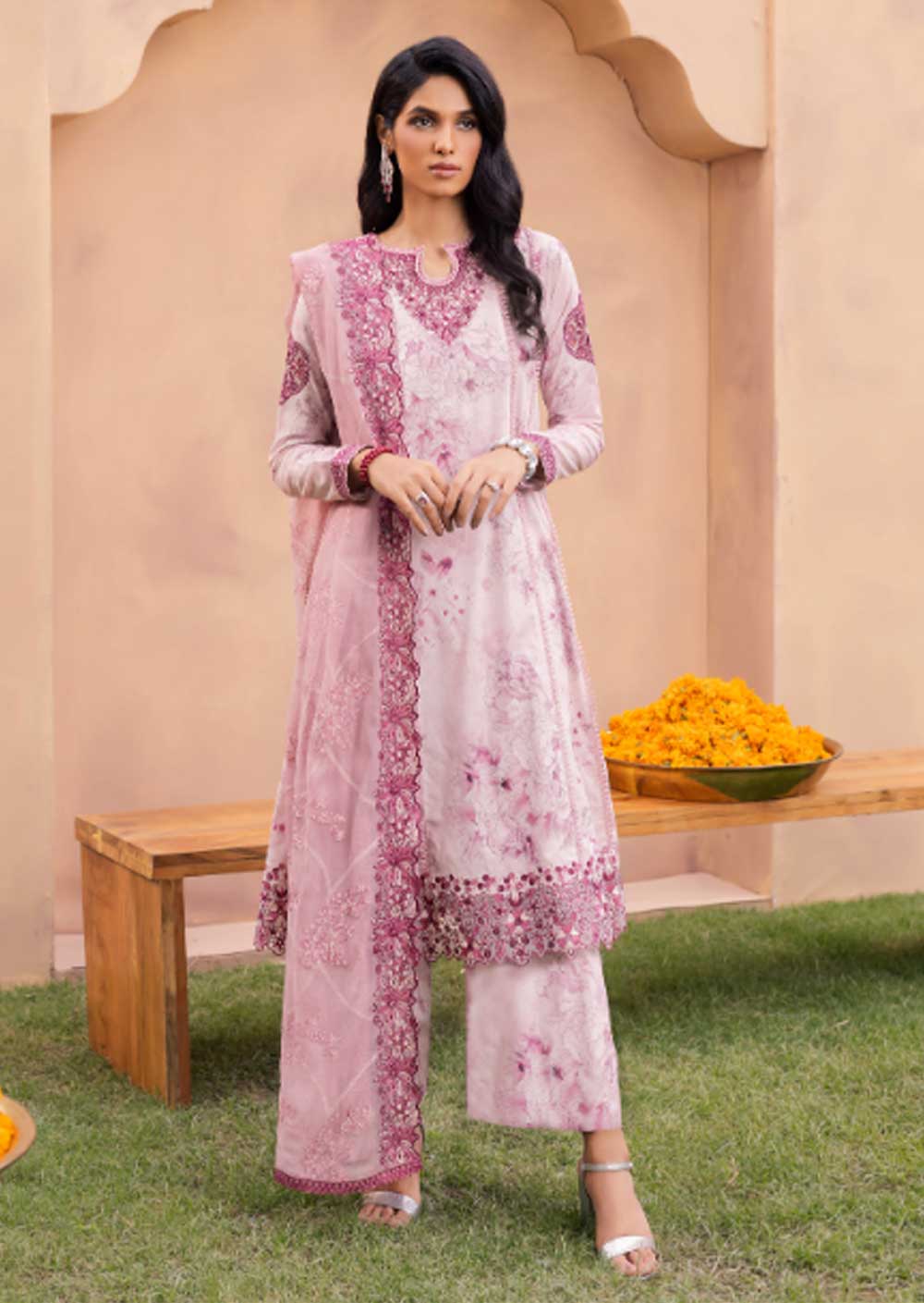 IZU-08 - Unstitched - Aashiaan Festive Lawn Collection by Iznik 2023 - Memsaab Online