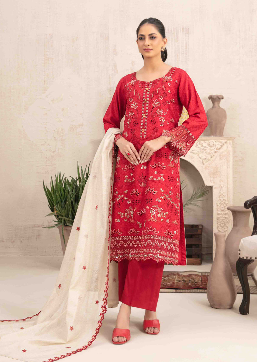 NTR-5267 - Unstitched - Nurten Fancy Embroidered Viscose Suit 2025 - Memsaab Online