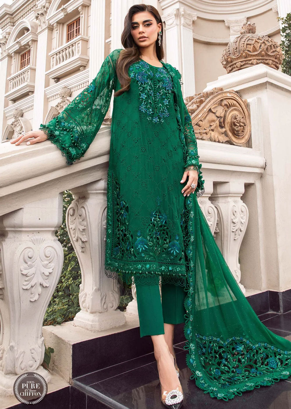 Unstitched Pakistani Designer Chiffon Suits EID COLLECTION Onion