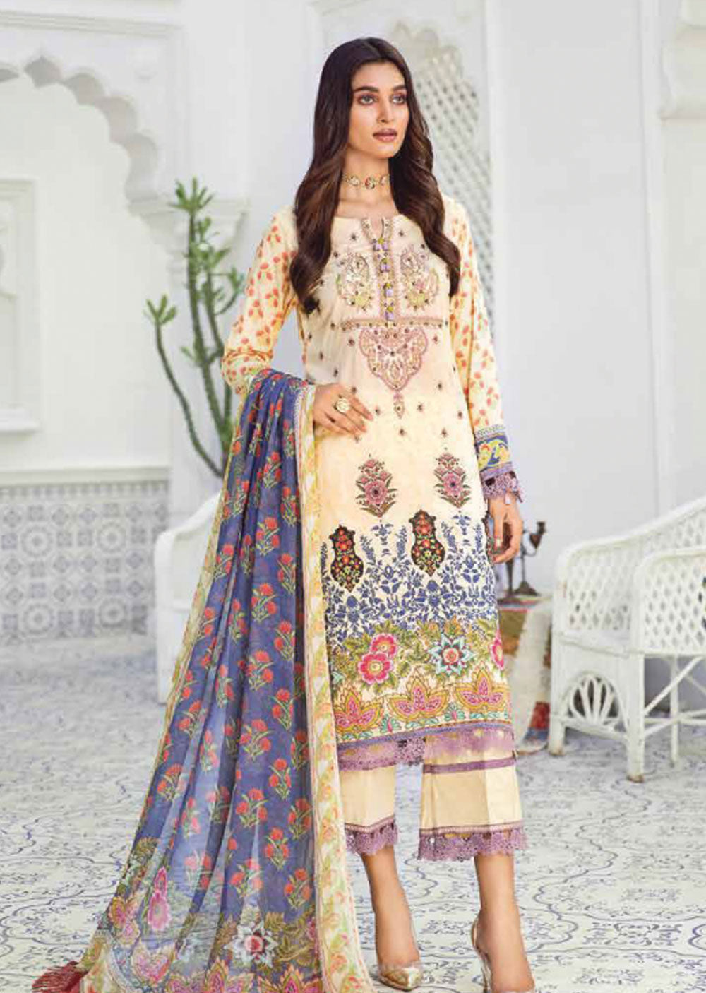 DPLC-08-R - Lune - Readymade - Dahlia Printed Lawn Collection 2023 - Memsaab Online