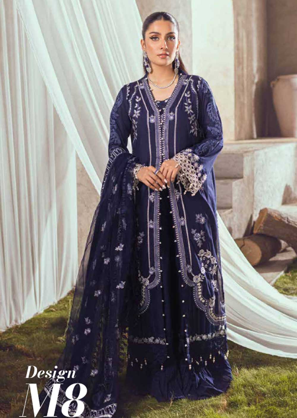 MM-08-R - Readymade - Mahiymaan Luxury Lawn Eid Collection 2023 - Memsaab Online